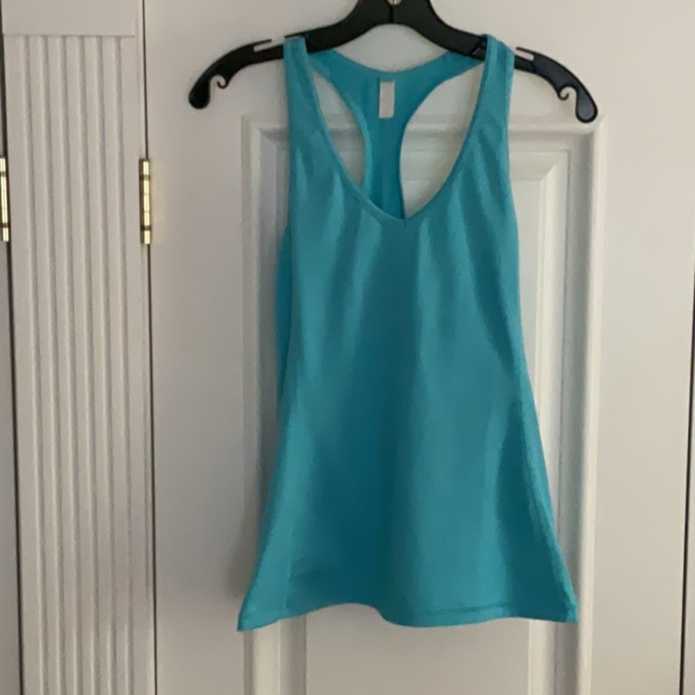 Womens Work out top- beautiful aqua color!